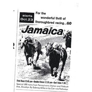 Jamaica Racetrack Advertisement Print New York AD Horse 1959